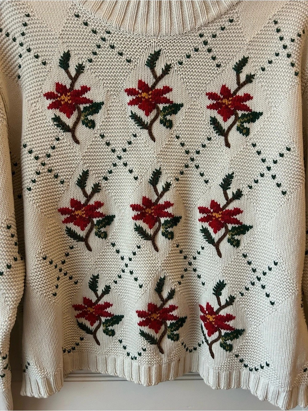 Lizsport Floral Knit Sweater Size Small - Picture 3 of 9